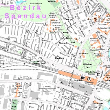 Vorschaugrafik zu Datensatz 'Bezirkskarte Spandau 1:10 000 - [WMS]'