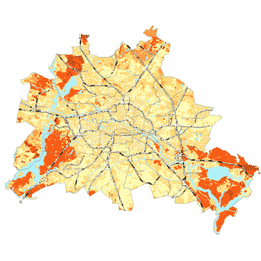 Vorschaugrafik zu Datensatz 'Bindungsstärke für Schwermetalle der Böden 2005 (Umweltatlas) - [WMS]'