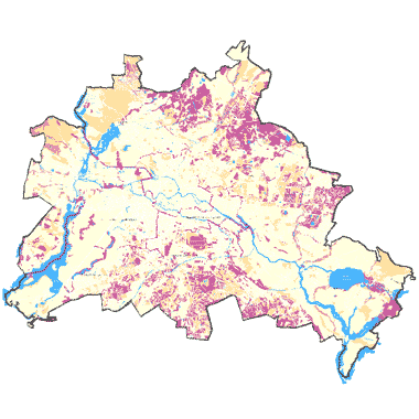 Vorschaugrafik zu Datensatz 'Wasserdurchlässigkeit (kf) der Böden 2005 (Umweltatlas) - [WMS]'