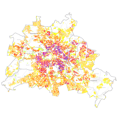 Vorschaugrafik zu Datensatz 'Einwohnerdichte 2025 (Umweltatlas) - [WMS]'