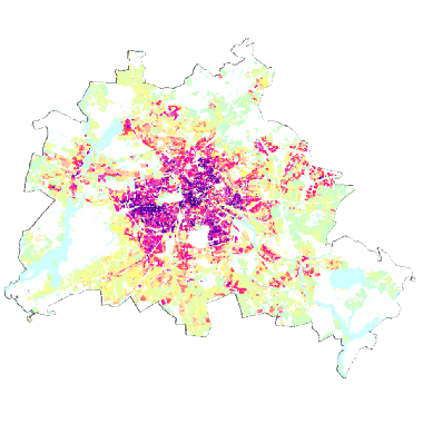 Vorschaugrafik zu Datensatz 'Städtebauliche Dichte - GFZ/GRZ 2019 (Umweltatlas) - [WMS]'