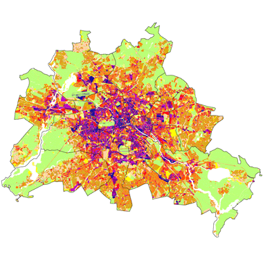 Vorschaugrafik zu Datensatz 'Versiegelung 2021 (Umweltatlas) - [WMS]'